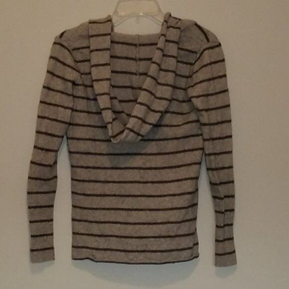 Sweater Banana Republic Hood Hooded Gray Grey Striped Women's WOMAN'S Small - Picture 6 of 10